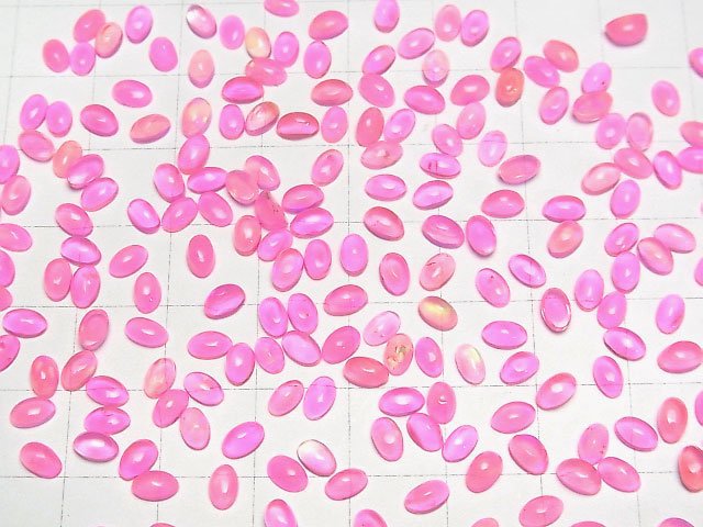 [Video] Pink color Opal Oval Cabochon 5x3mm 10pcs