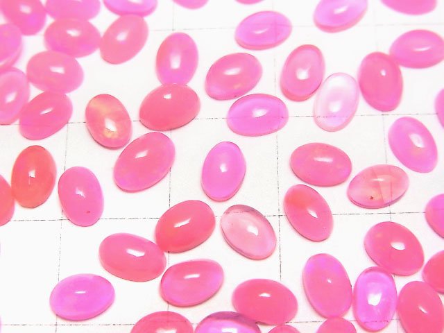 [Video] Pink color Opal Oval Cabochon 6x4mm 5pcs