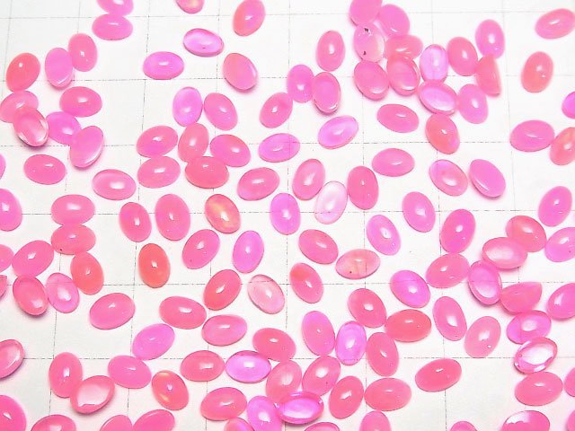 [Video] Pink color Opal Oval Cabochon 6x4mm 5pcs