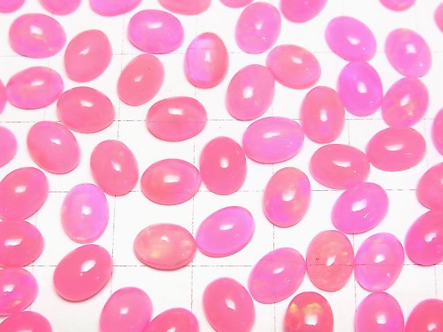 [Video] Pink color Opal Oval Cabochon 8x6mm 3pcs