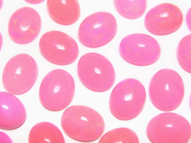 [Video] Pink color Opal Oval Cabochon 10x8mm 2pcs