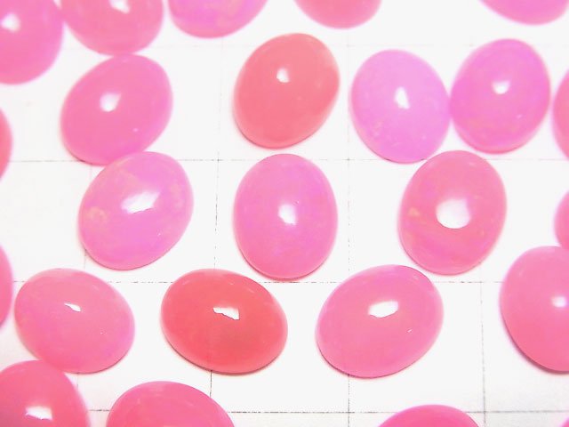 [Video] Pink color Opal Oval Cabochon 10x8mm 2pcs