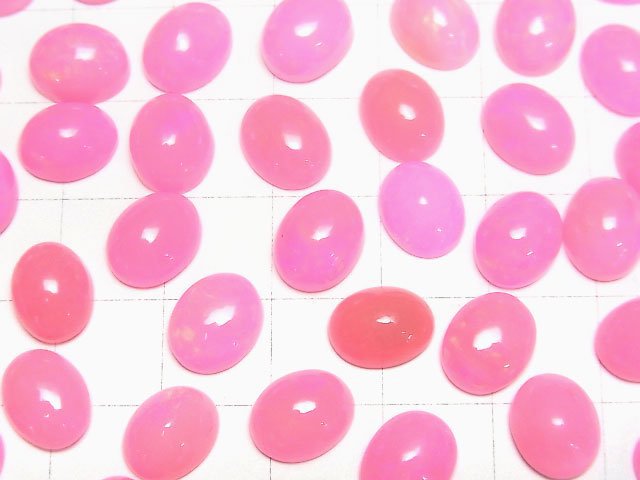 [Video] Pink color Opal Oval Cabochon 10x8mm 2pcs