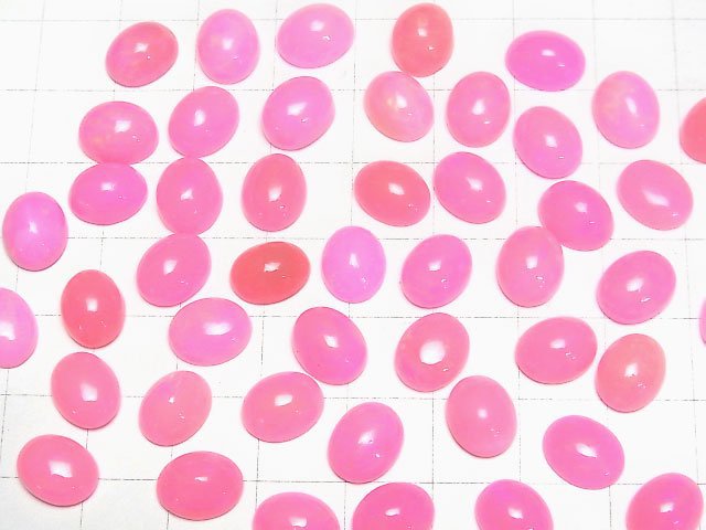 [Video] Pink color Opal Oval Cabochon 10x8mm 2pcs