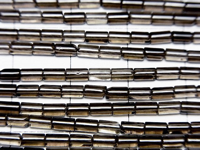 [Video]Smoky Quartz AAA Tube 4x2x2mm 1strand beads (aprx.15inch/36cm)