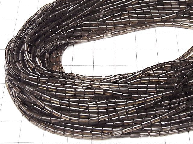 [Video]Smoky Quartz AAA Tube 4x2x2mm 1strand beads (aprx.15inch/36cm)