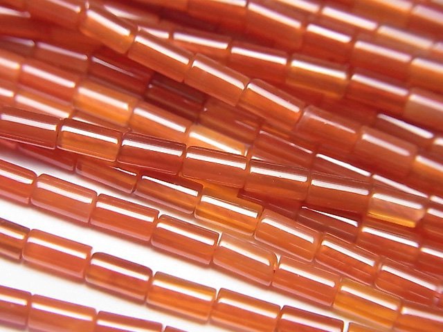 [Video]Carnelian AAA Tube 4x2x2mm 1strand beads (aprx.15inch/36cm)