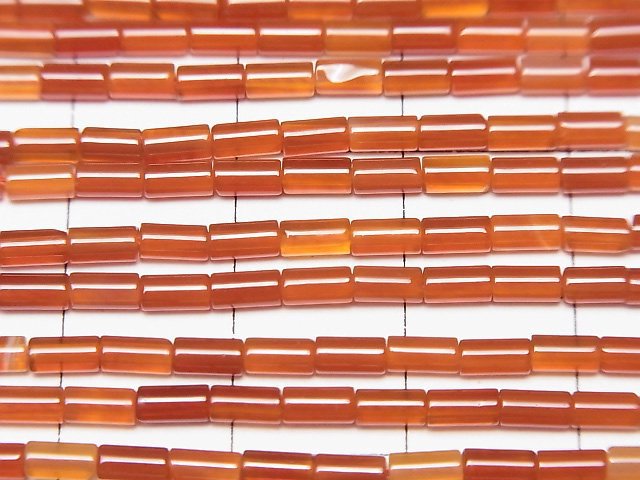 [Video]Carnelian AAA Tube 4x2x2mm 1strand beads (aprx.15inch/36cm)