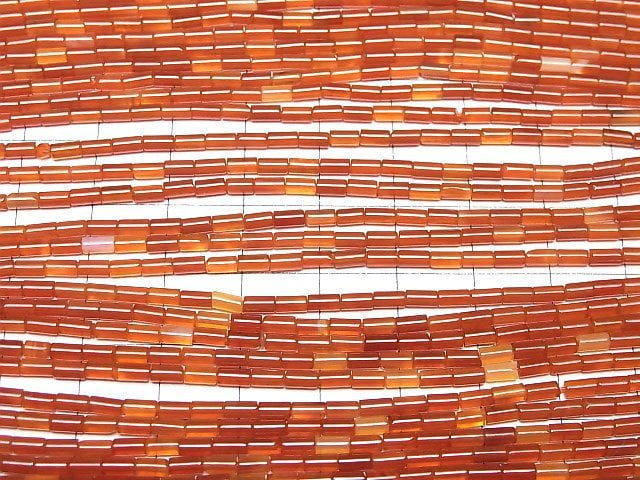 [Video]Carnelian AAA Tube 4x2x2mm 1strand beads (aprx.15inch/36cm)