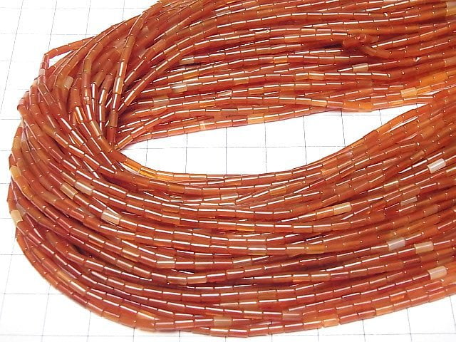 [Video]Carnelian AAA Tube 4x2x2mm 1strand beads (aprx.15inch/36cm)