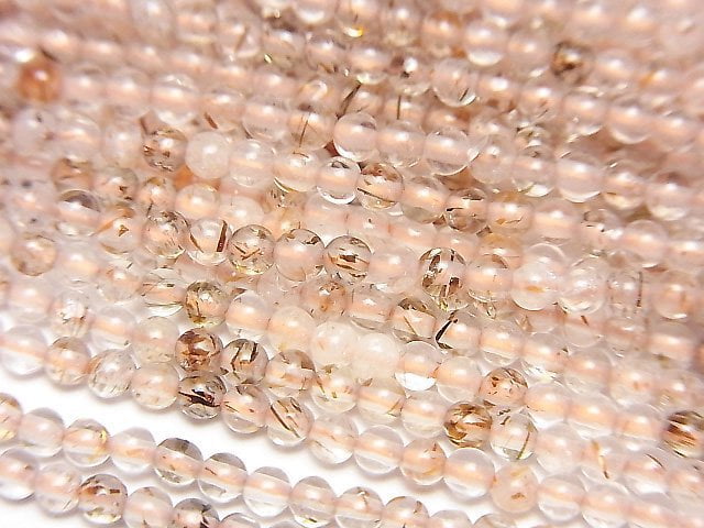 [Video]Copper Rutilated Quartz AA++ Round 2mm 1strand beads (aprx.15inch/37cm)