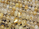 [Video]Rutilated Quartz AA++ Rondelle 1strand beads (aprx.15inch/38cm)