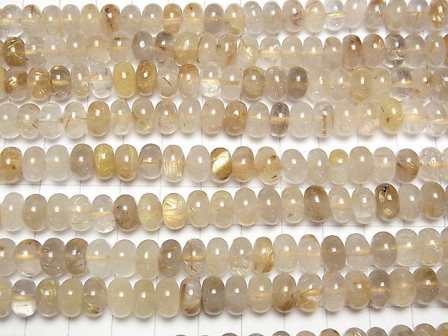 [Video]Rutilated Quartz AA++ Roundel 1strand beads (aprx.15inch/38cm)