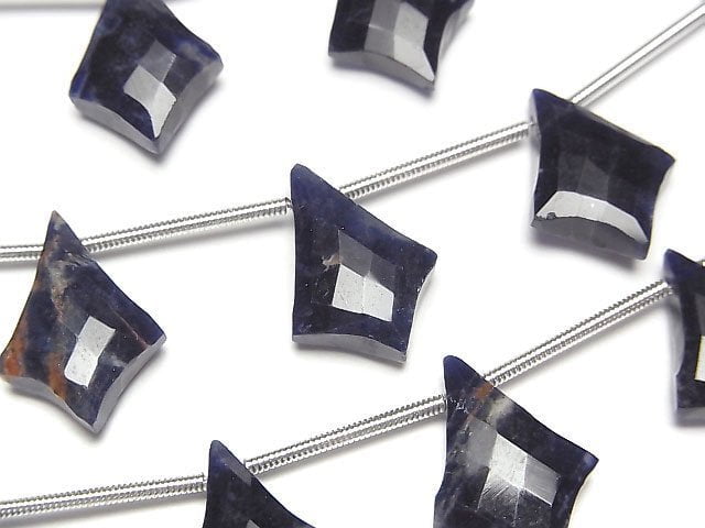 [Video] Sodalite AAA- Deformed Diamond Shape 1strand beads (aprx.4inch/10cm)