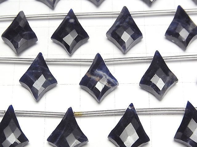 [Video] Sodalite AAA- Deformed Diamond Shape 1strand beads (aprx.4inch/10cm)