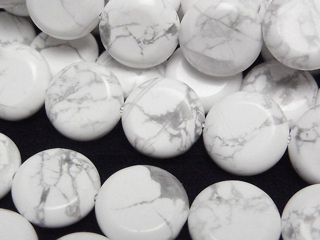 [Video] Howlite Magnesite Coin 15x15mm 1strand beads (aprx.15inch/36cm)