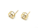 [Video]14KGF Earstuds Earrings Frame (Bezel) Round Faceted for [3mm][4mm][5mm][6mm] 1pair (2 pieces)
