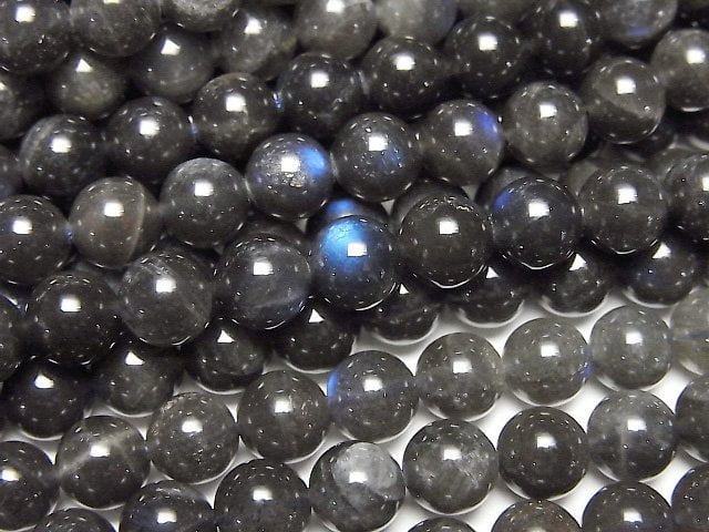 [Video] Black Labradorite AA Round 6mm 1strand beads (aprx.15inch/37cm)