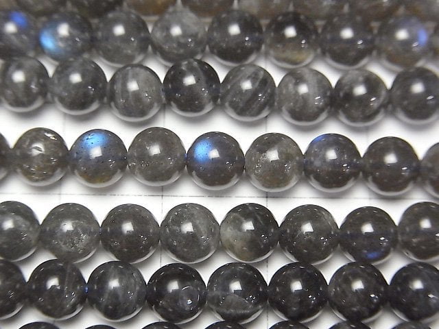 [Video] Black Labradorite AA Round 6mm 1strand beads (aprx.15inch/37cm)