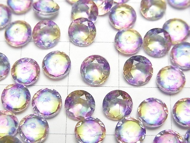 [Video] Doublet Crystal AAA Loose stone Round Faceted 6x6mm [Pastel color/Splash] 3pcs