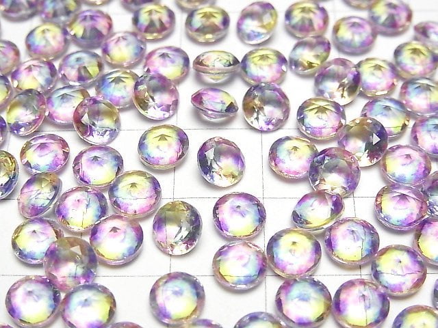 [Video] Doublet Crystal AAA Loose stone Round Faceted 6x6mm [Pastel color/Splash] 3pcs