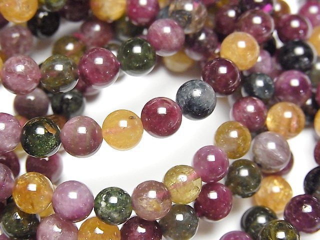 [Video] Multicolor Tourmaline AA++ Round 6mm Bracelet