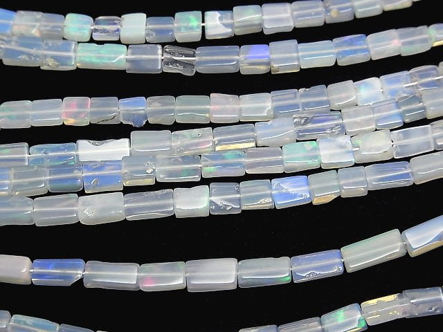 [Video] Ethiopian Opal AA++ Rectangle-Square half or 1strand beads (aprx.15inch/36cm)