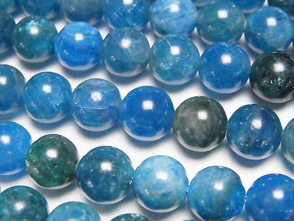 [Video] Blue Apatite AA++ Round 8.5mm half or 1strand beads (aprx.15inch/36cm)