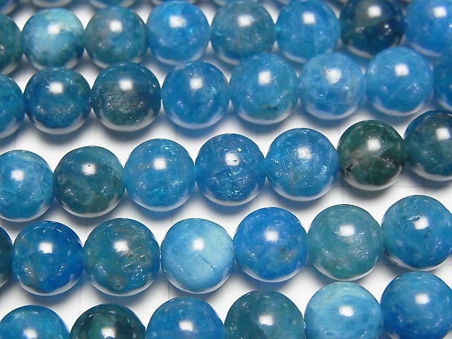 [Video] Blue Apatite AA++ Round 8.5mm half or 1strand beads (aprx.15inch/36cm)