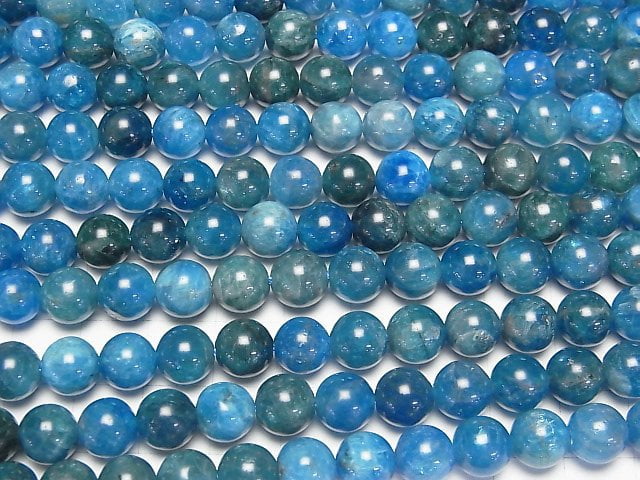 [Video] Blue Apatite AA++ Round 8.5mm half or 1strand beads (aprx.15inch/36cm)