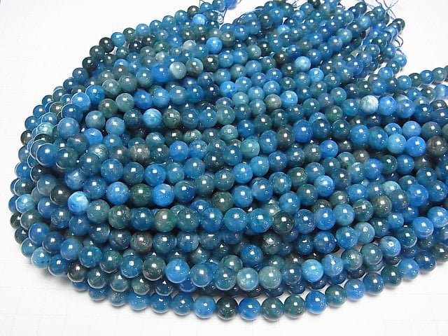 [Video] Blue Apatite AA++ Round 8.5mm half or 1strand beads (aprx.15inch/36cm)