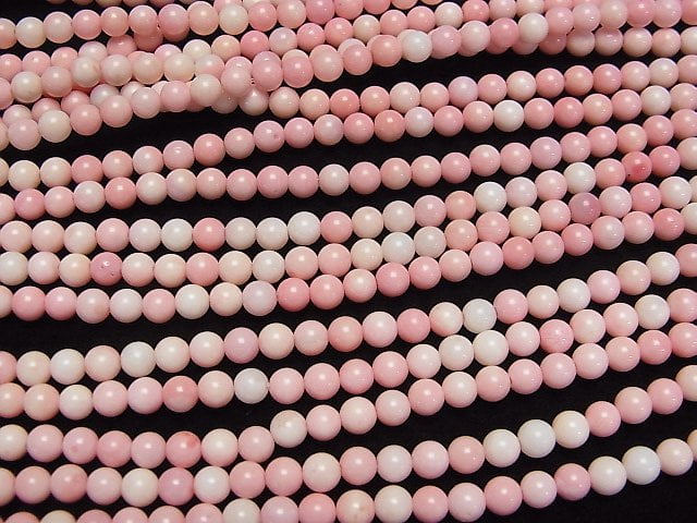 [Video] Pink color Shell AAA Round 4mm 1strand beads (aprx.15inch/37cm)