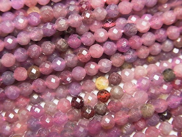 [Video]High Quality! Pink Sapphire AA Faceted Round 3mm 1strand beads (aprx.15inch/37cm)