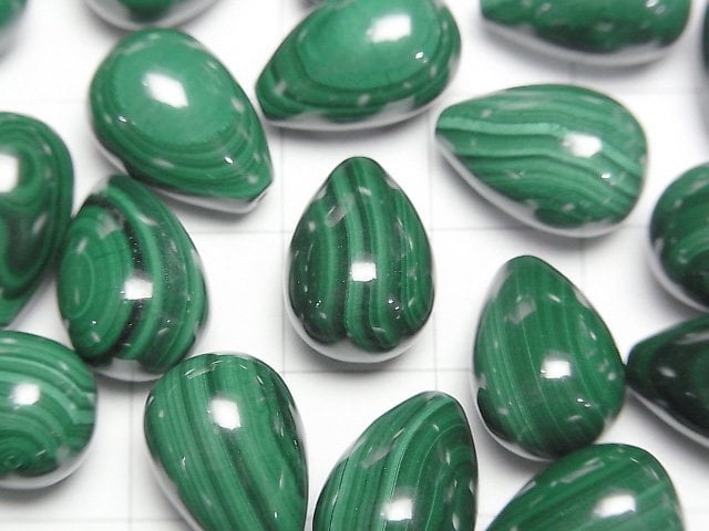 [Video] Malachite AAA Drop (Smooth) 15x10mm [Half Drilled Hole] 1pc