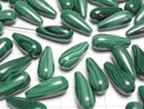 [Video]Malachite AAA Drop (Smooth) 20x8mm [Half Drilled Hole] 1pc