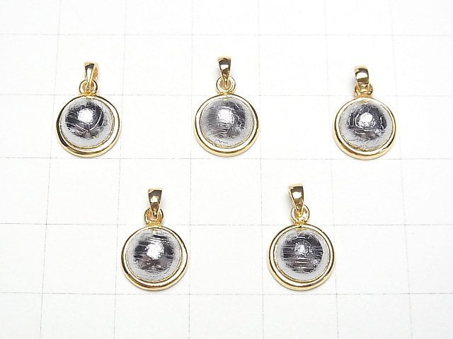 [Video]Meteorite (Altai meteorite) Round Pendant 9.5x9.5mm 18KGP 1pc