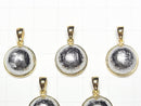 [Video]Meteorite (Altai meteorite) Round Pendant 13.5x13.5mm 18KGP 1pc