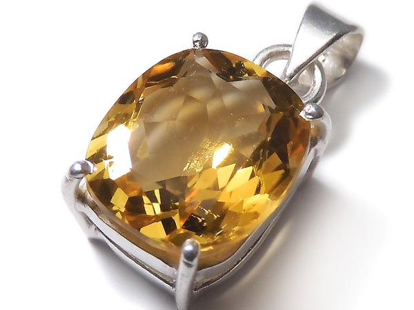 [Video][One of a kind] High Quality Brandy Citrine AAA Faceted Pendant Silver925 NO.43