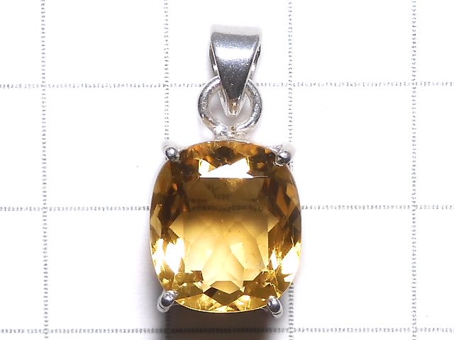 [Video][One of a kind] High Quality Brandy Citrine AAA Faceted Pendant Silver925 NO.43