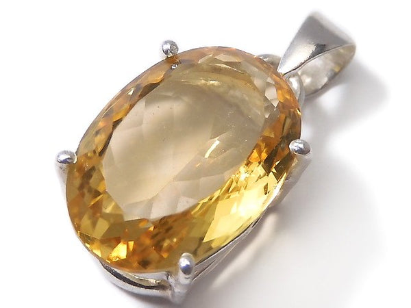 [Video][One of a kind] High Quality Brandy Citrine AAA Faceted Pendant Silver925 NO.44