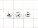 Silver925 Line Carved Rondelle (Twist Corrugated Beads) 6x5.5x5.5mm No Coating, 3pcs