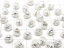 Silver925 Line Carved Rondelle (Twist Corrugated Beads) 6x5.5x5.5mm No Coating, 3pcs