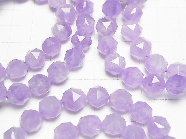 [Video]High Quality! Lavender Amethyst AAA- Star Faceted Round 10mm Bracelet