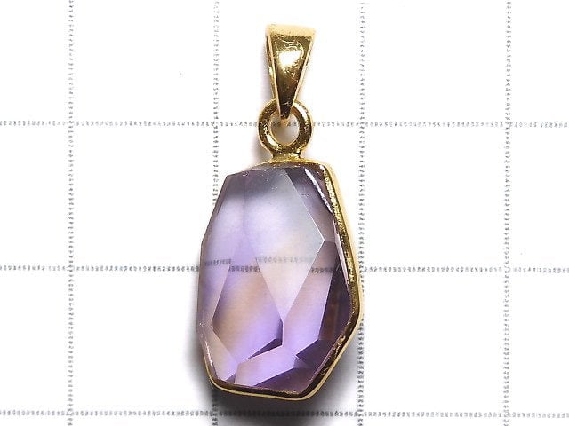 [Video][One of a kind] High Quality Ametrine AAA- Faceted Pendant 18KGP NO.252