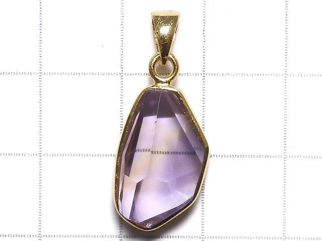 [Video][One of a kind] High Quality Ametrine AAA- Faceted Pendant 18KGP NO.254