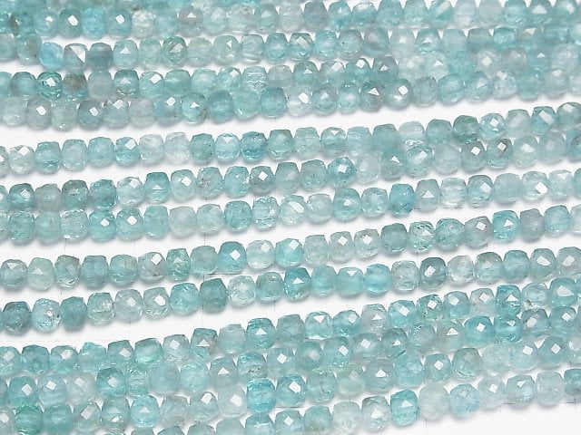 [Video] High Quality! Apatite AA+ Cube Shape 4x4x4mm 1strand beads (aprx.15inch/37cm)