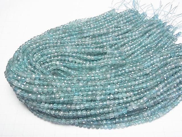 [Video] High Quality! Apatite AA++ Cube Shape 4x4x4mm 1strand beads (aprx.15inch/36cm)