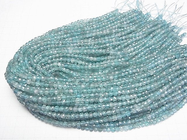 [Video] High Quality! Apatite AA+ Cube Shape 4x4x4mm 1strand beads (aprx.15inch/37cm)