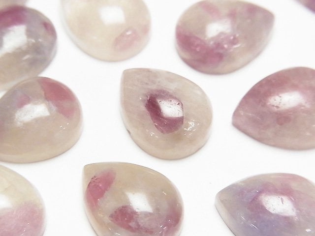 [Video] Pink Tourmaline Silica AA+ Pear Shape Cabochon 16x12mm 2pcs