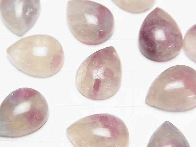 [Video] Pink Tourmaline Silica AA+ Pear Shape Cabochon 16x12mm 2pcs